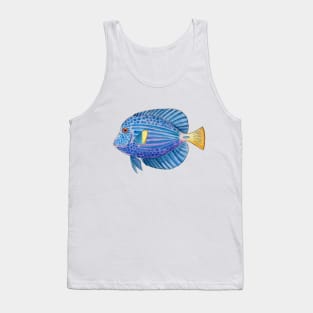 Aquarium Purple Tang Fish in Watercolor Tank Top